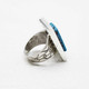 Beautiful Sterling Silver Rectangle Microfine Intarsia Turquoise Inlay Ring Beautiful Sterling Silver Rectangle Microfine Intarsia Turquoise Inlay Ring